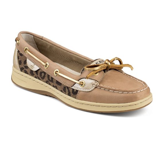 Sperry Shoes - like NEW Sperry Top-Sider Women's Angelfish Leopard Print Jacquard Boat Shoes